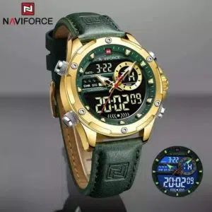 Naviforce military watch-green straps/gold