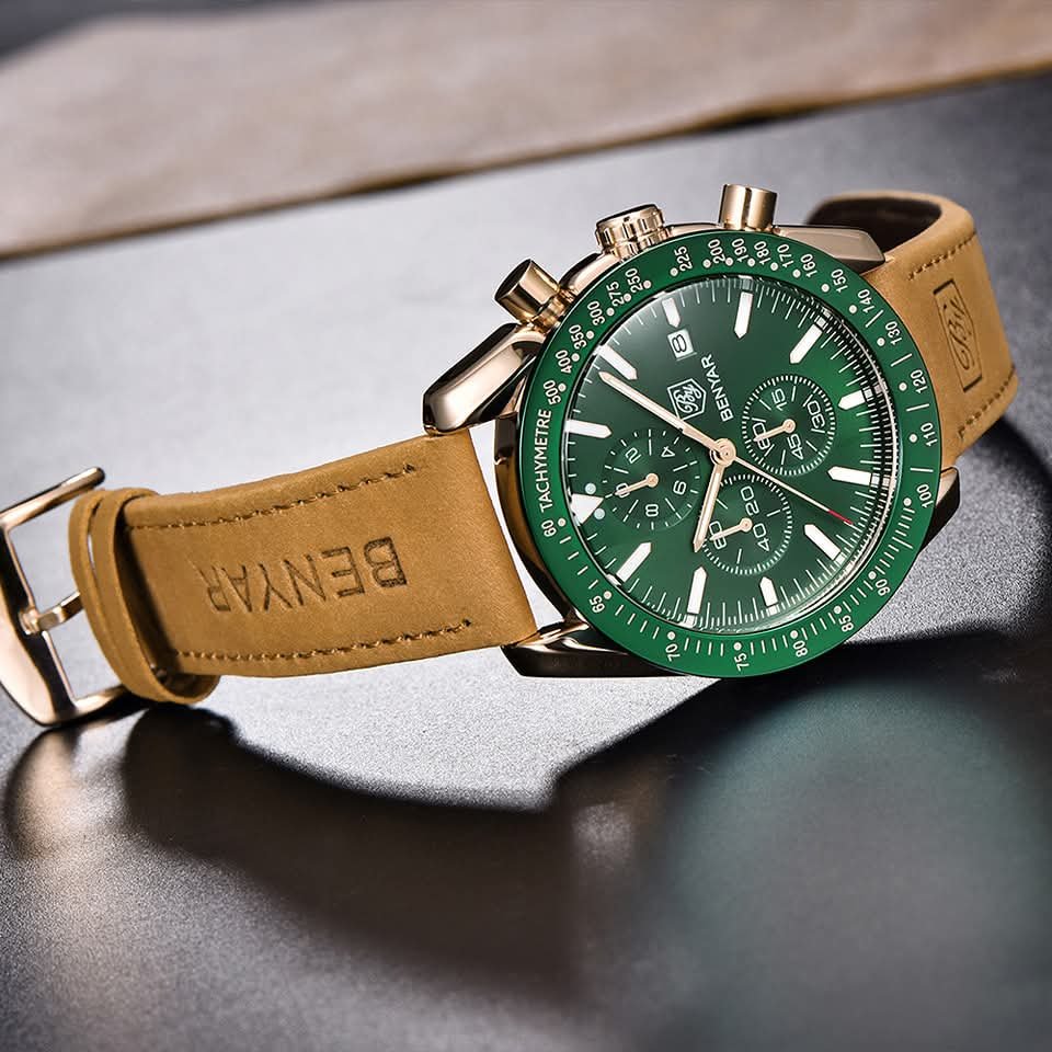 Benyar classic men's watch -Green face