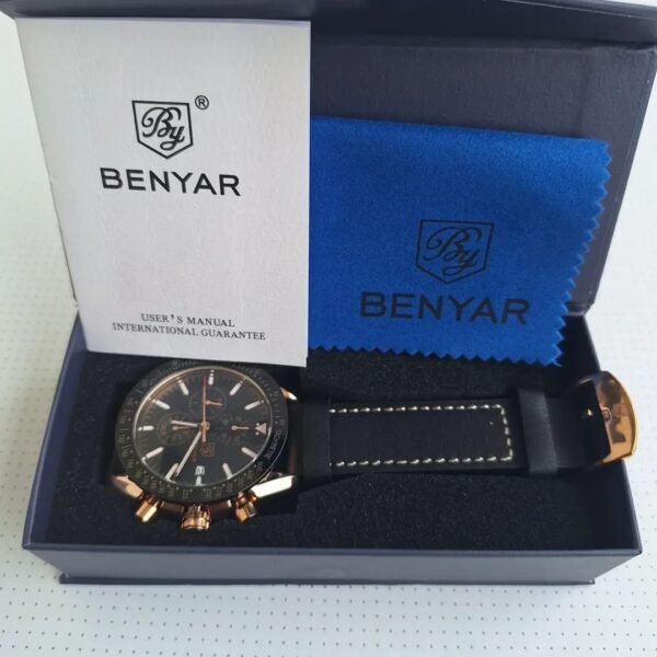 BENYAR classic watch - Black leather - Image 2