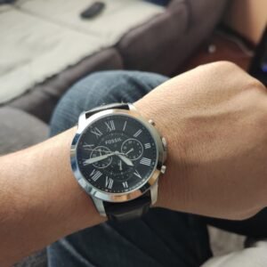 Alternative view of Fossil Mens Watch FS4812 Grant Quartz Chronograph Black Leather