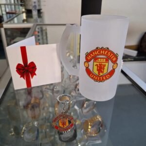 Manchester United frosted glass Mug +key chain