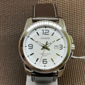 Alternative view of Casio Men’s MTP1314L-7AV Brown Leather Quartz Watch with Silver Dial