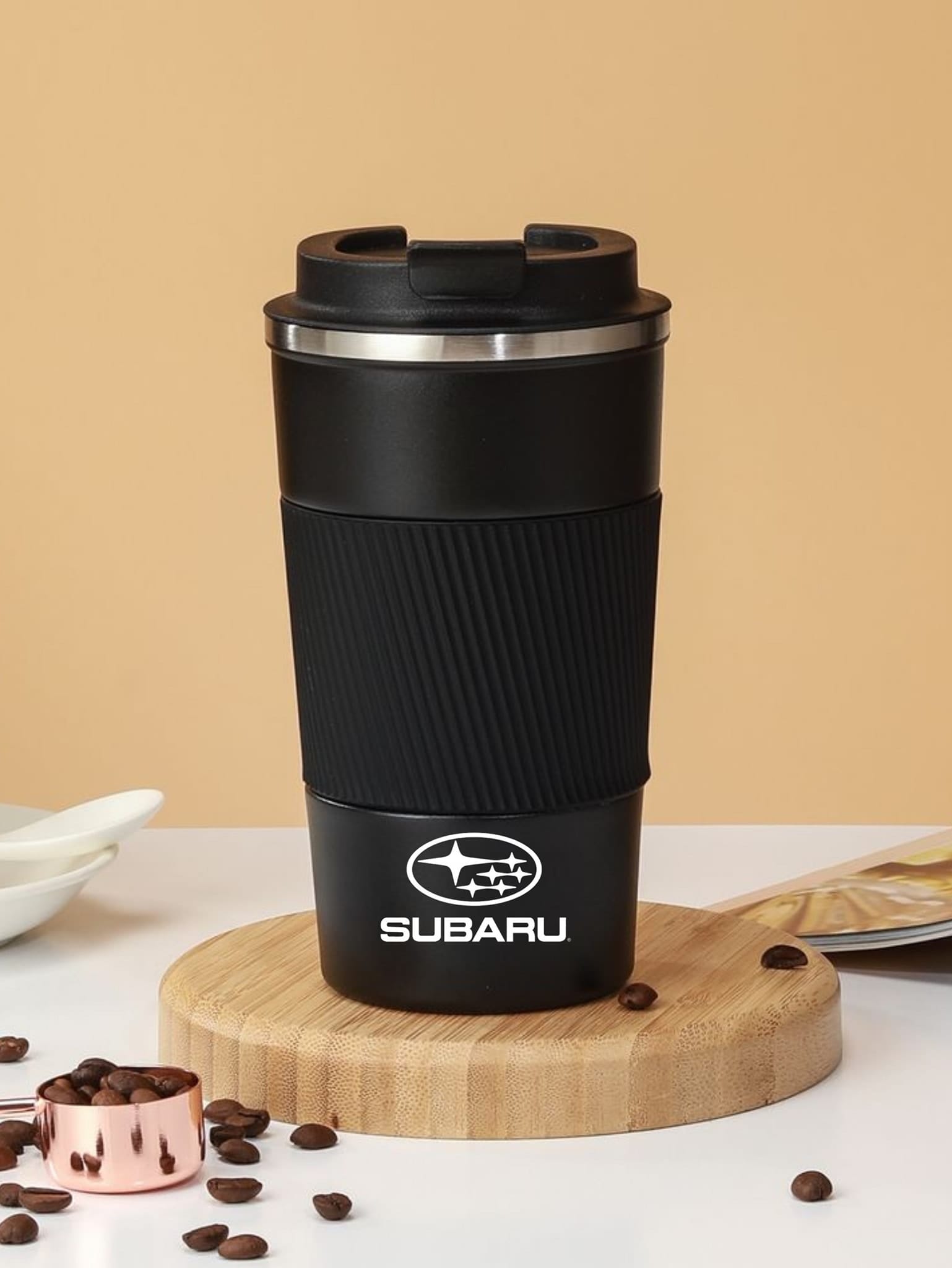 Black Subaru thermal mug + key chain - Image 3