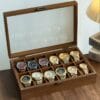 Wooden watch Organizer for 12 watches